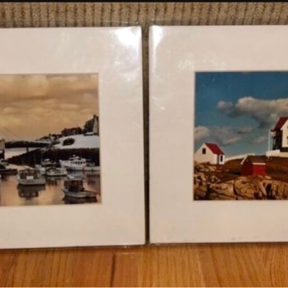 Signs Of The Time Original Photographs Perkins Cove & Nubble Lighthouse Set of 2